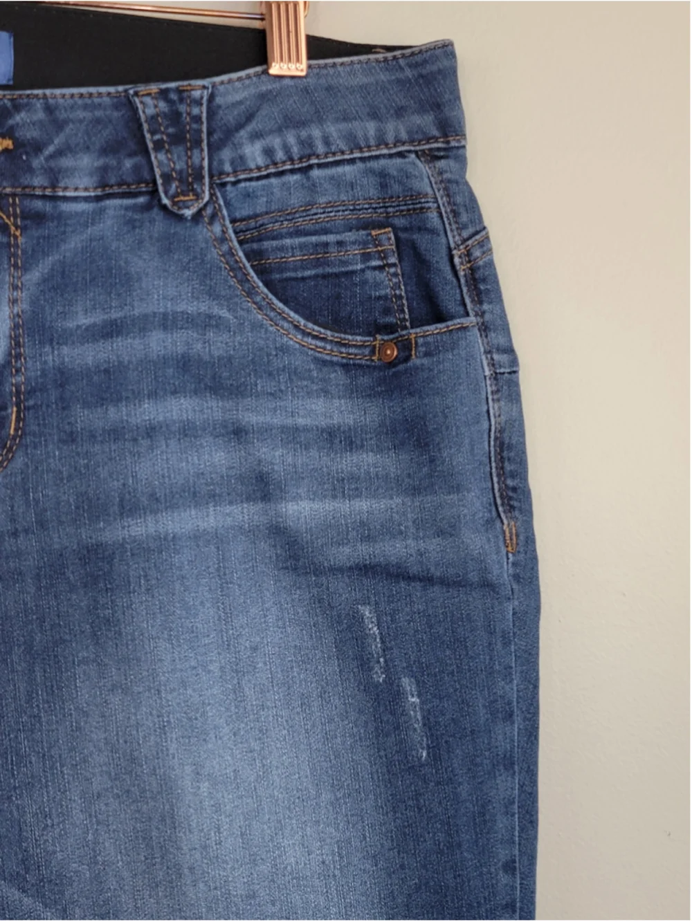 Democracy 16W Skinny Jeans Mid Rise Medium Blue Stretch Sculpting Ab Solution - Picture 4 of 10